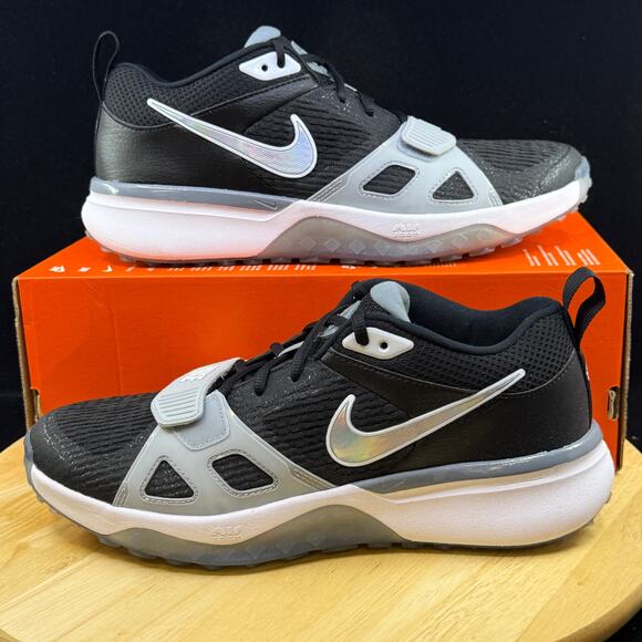 Nike Air Zoom Diamond Elite Turf Black Grey DZ0503-001 Men's Size 10 Shoe - Picture 1 of 10